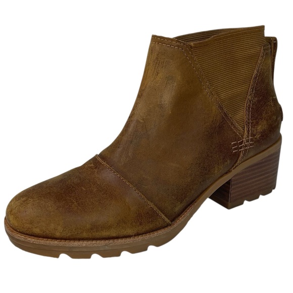Sorel Cate Waterproof Leather Chelsea Ankle Boots 8.5 39.5 NL3712-242 Booties - Picture 1 of 7